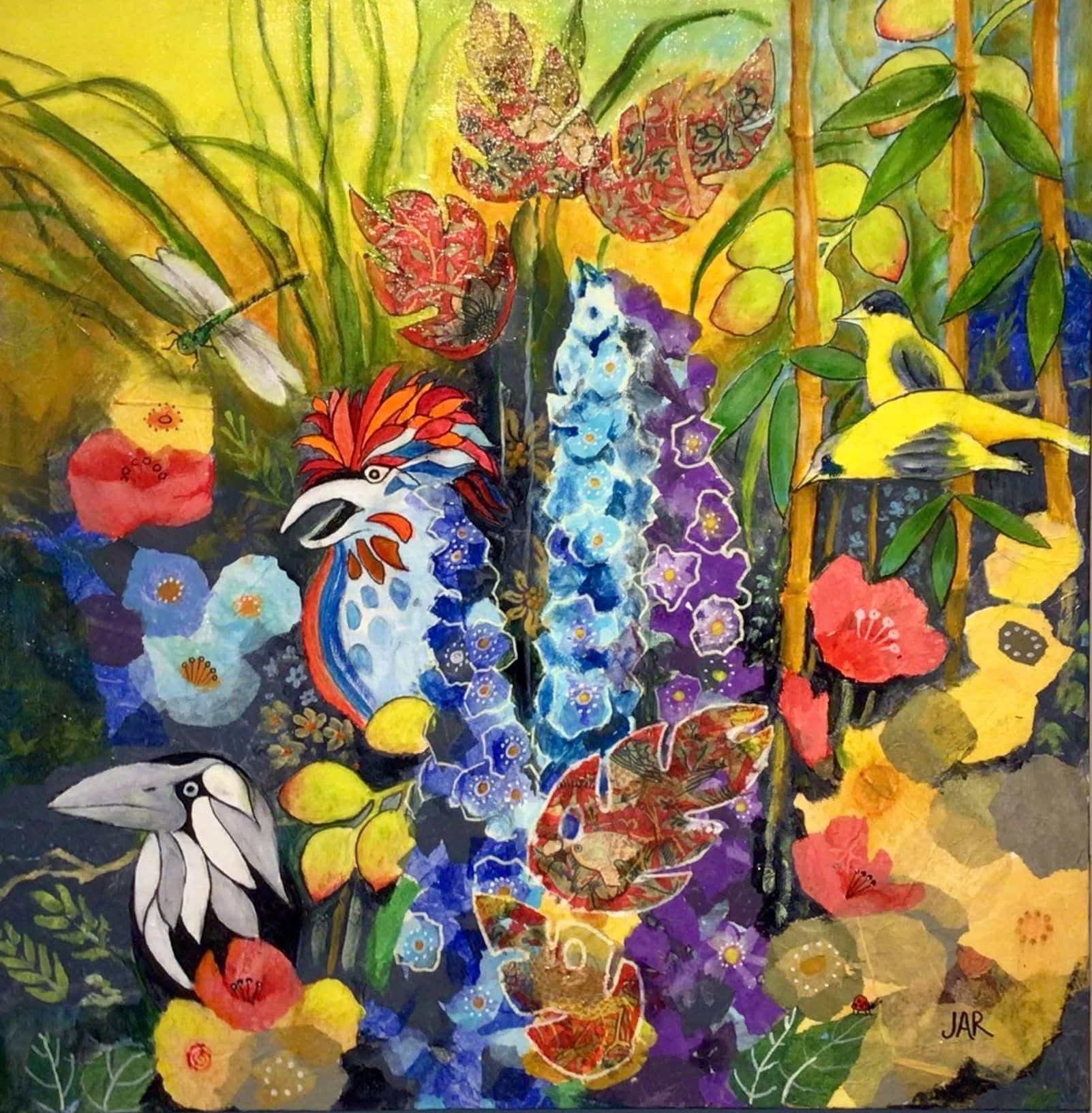 A Tale of Enchantment - mixed media collage by Jean Ann Robinson