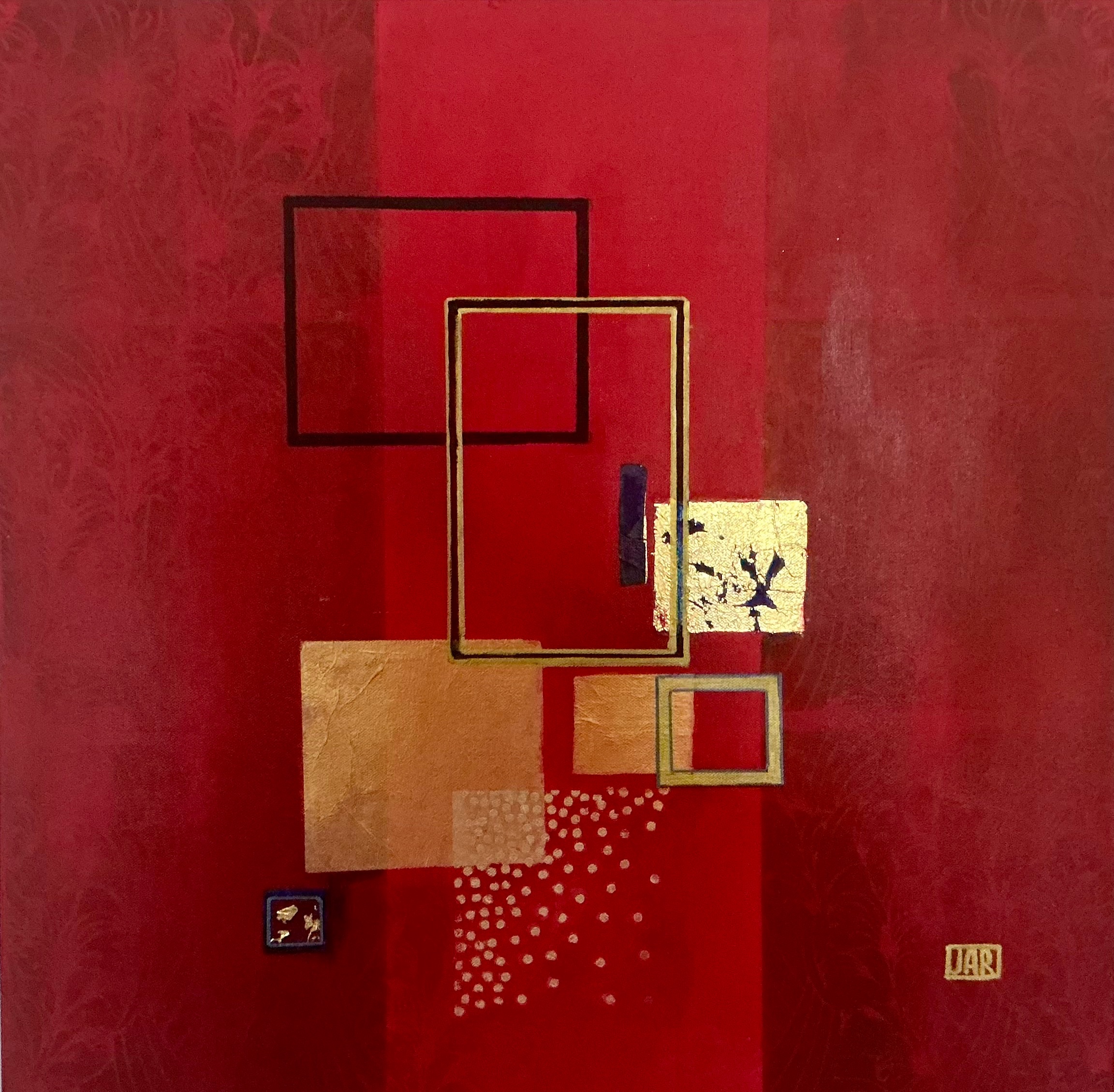Intersecting - mixed media collage by Jean Ann Robinson