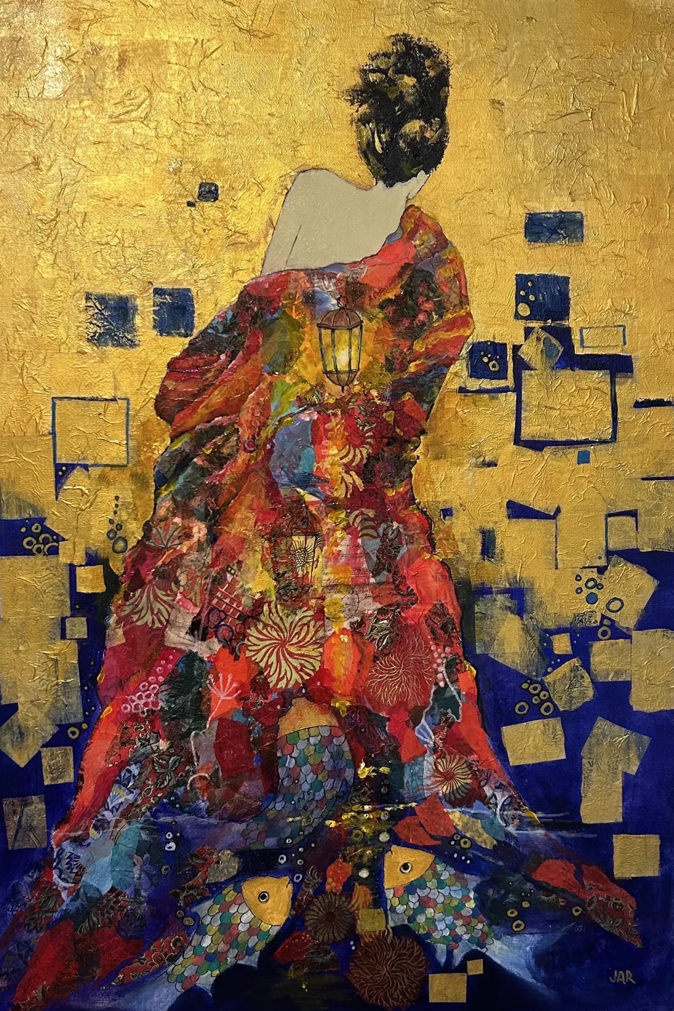 Emerging with Light - mixed media collage