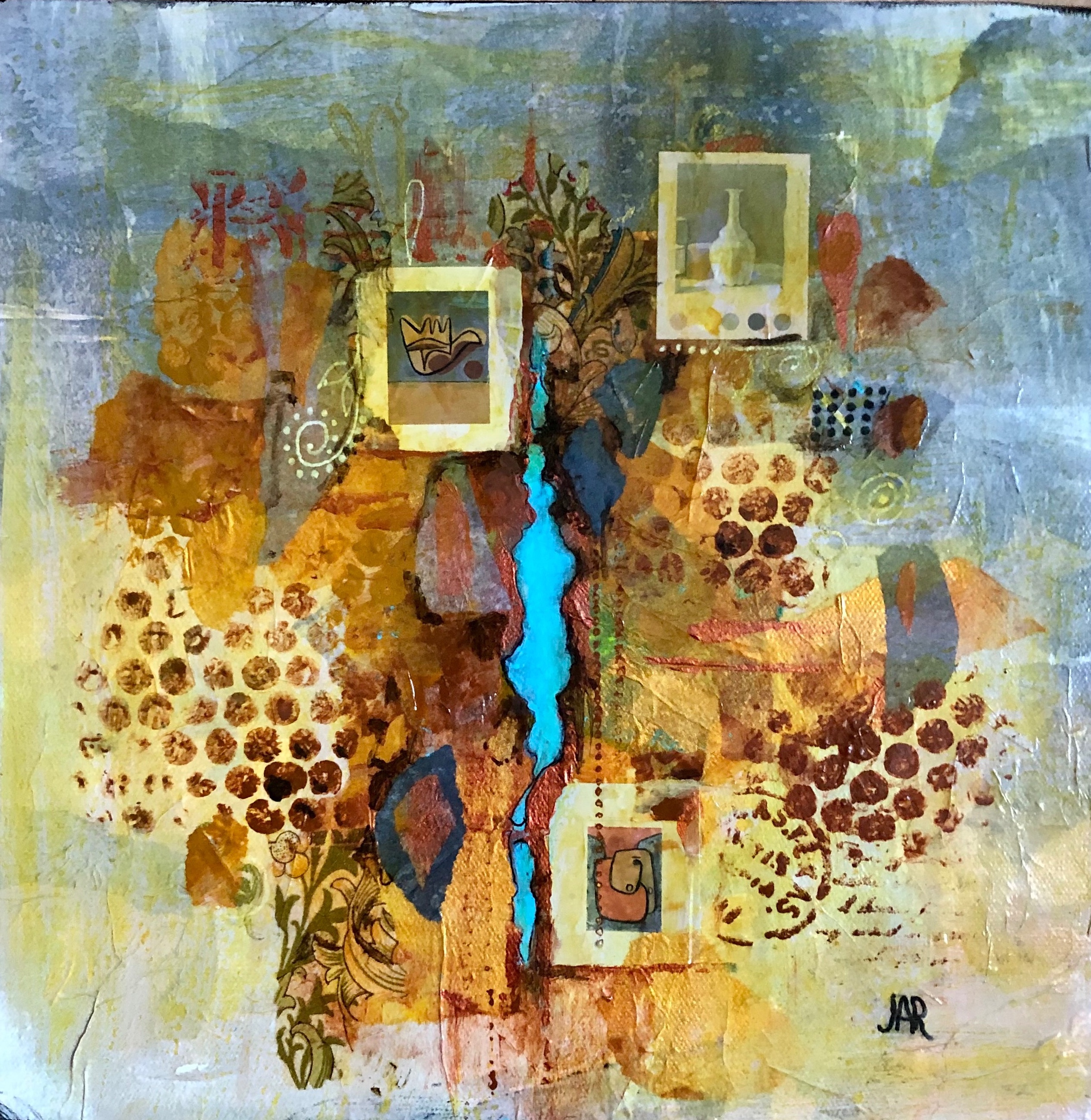  Comfort Zone - mixed media collage by Jean Ann Robinson