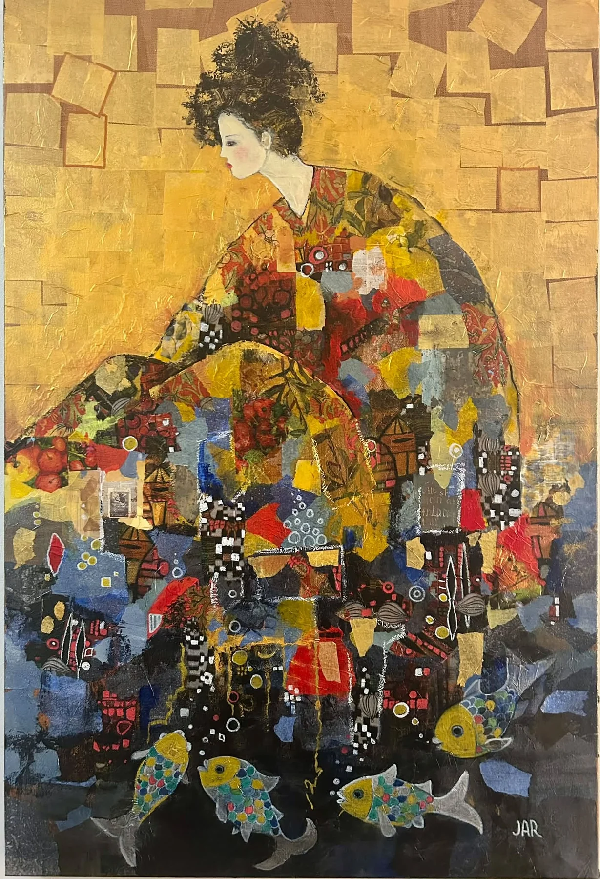 Gilded Source - mixed media collage