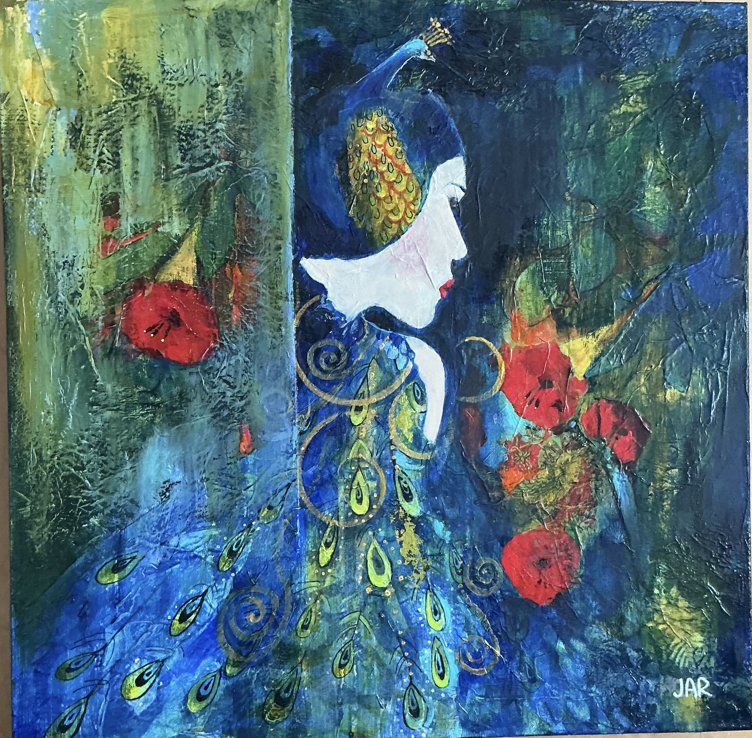 Transformation - mixed media collage by Jean Ann Robinson
