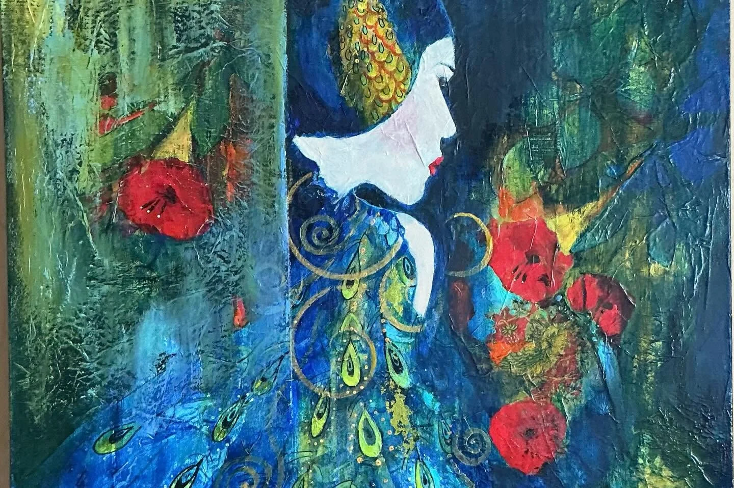 Transformation - mixed media collage by Jean Ann Robinson